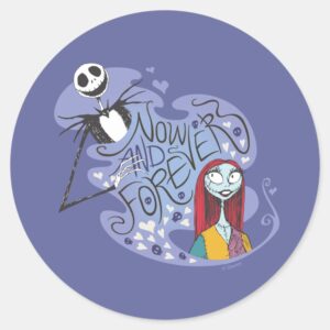 Jack_and_Sally_-_Now_and_Forever_Classic_Round_Sticker_1 Jack And Sally Now And Forever Classic Round Sticker
