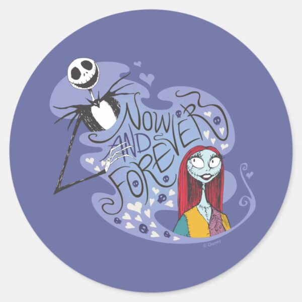 Jack_and_Sally_-_Now_and_Forever_Classic_Round_Sticker_1 Jack And Sally Now And Forever Classic Round Sticker