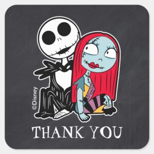Jack_and_Sally_Baby_Shower_Thank_You_Square_Sticker_2 Jack And Sally Baby Shower Thank You Square Sticker