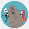 Jack_and_Sally_Hiding_Behind_Tombstone_Classic_Round_Sticker_1 Jack And Sally Hiding Behind Tombstone Classic Round Sticker
