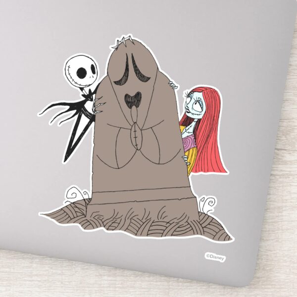 Jack_and_Sally_Hiding_Behind_Tombstone_Sticker_9 Jack And Sally Hiding Behind Tombstone Sticker
