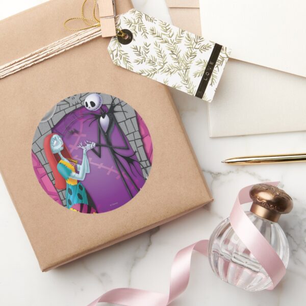 Jack_and_Sally_Holding_Hands_Classic_Round_Sticker_4 Jack And Sally Holding Hands Classic Round Sticker