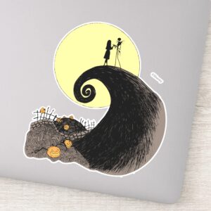 Jack And Sally Moon Silhouette Sticker