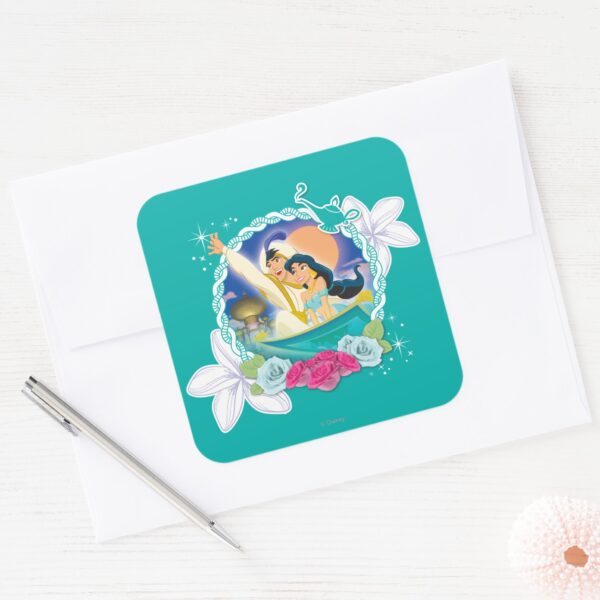 Jasmine_-_Ready_for_Adventure!_Square_Sticker_3 Jasmine Ready For Adventure Square Sticker