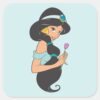 Jasmine_Holding_Flower_Square_Sticker_1 Jasmine Holding Flower Square Sticker