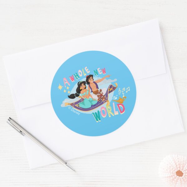 Jasmine Aladdin Carpet Ride A Whole New World Classic Round Sticker
