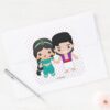 Jasmine And Aladdin Emoji Square Sticker
