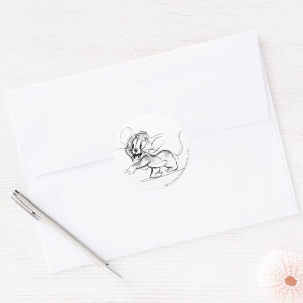 Jerry_Bashful_Sketch_Classic_Round_Sticker_3 Jerry Bashful Sketch Classic Round Sticker