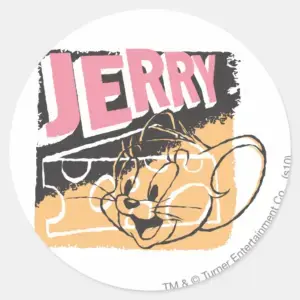 Jerry Face On Cheese Classic Round Sticker