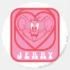 Jerry_Pink_Hearts_Classic_Round_Sticker_1 Jerry Pink Hearts Classic Round Sticker