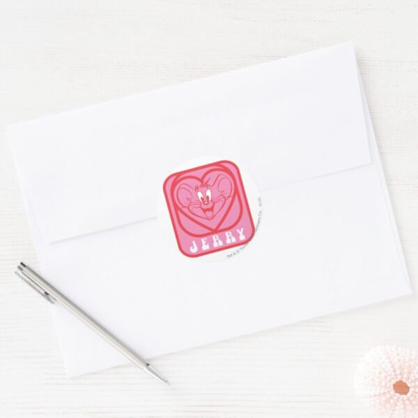 Jerry_Pink_Hearts_Classic_Round_Sticker_3 Jerry Pink Hearts Classic Round Sticker