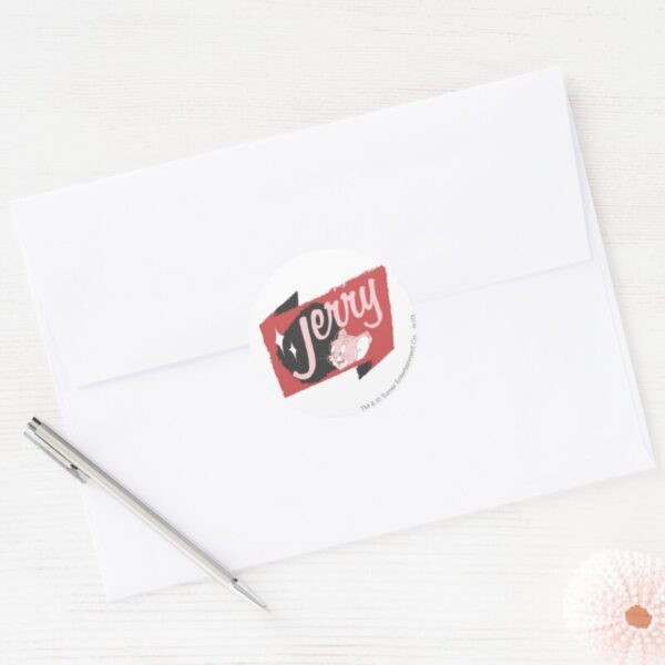 Jerry Red And Black Logo Classic Round Sticker