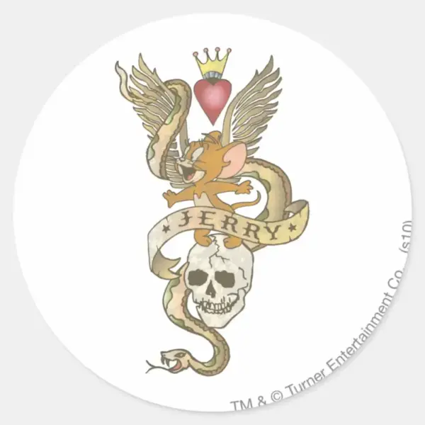 Jerry Twisted Tattoo 2 Classic Round Sticker