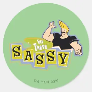 Johnny Bravo Hey There Sassy Classic Round Sticker