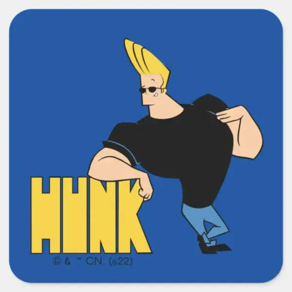 Johnny_Bravo_-_Hunk_Square_Sticker_1 Johnny Bravo Hunk Square Sticker