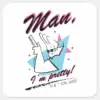 Johnny Bravo Man Im Pretty Retro Graphic Square Sticker
