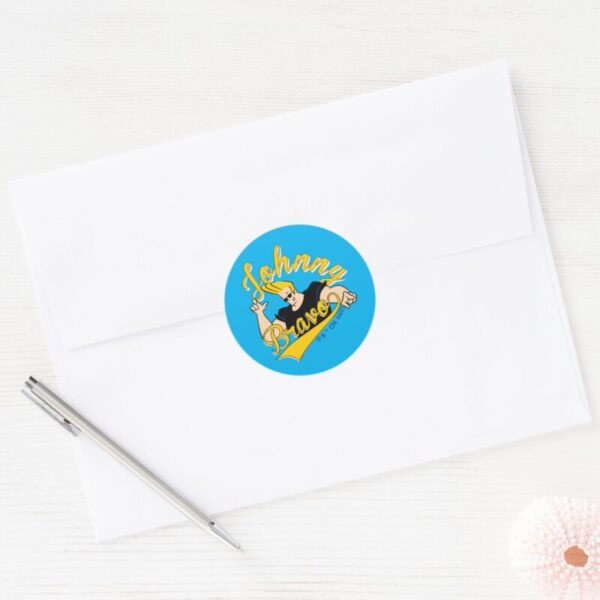 Johnny_Bravo_Athletic_Graphic_Classic_Round_Sticker_3 Johnny Bravo Athletic Graphic Classic Round Sticker