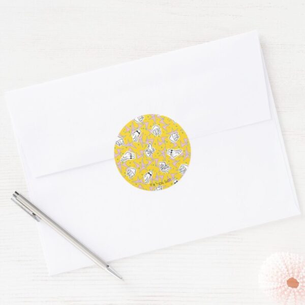 Johnny_Bravo_Characters_Pattern_Classic_Round_Sticker_3 Johnny Bravo Characters Pattern Classic Round Sticker