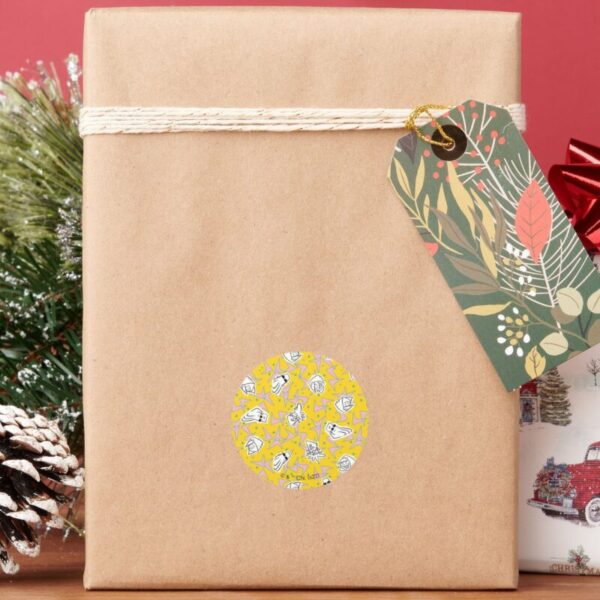 Johnny_Bravo_Characters_Pattern_Classic_Round_Sticker_6 Johnny Bravo Characters Pattern Classic Round Sticker