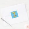 Johnny Bravo Collegiate Graphic Square Sticker