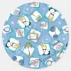 Johnny Bravo Icon Pattern Classic Round Sticker