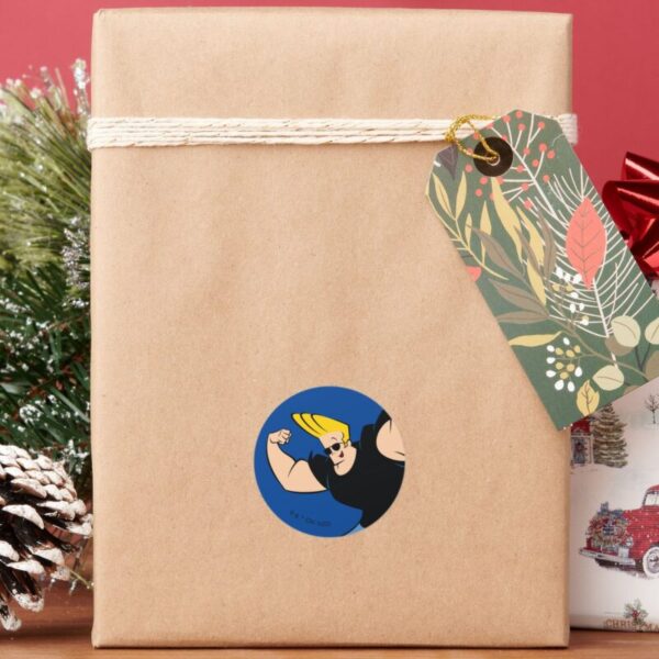 Johnny_Bravo_Iconic_Pose_Classic_Round_Sticker_6 Johnny Bravo Iconic Pose Classic Round Sticker