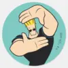Johnny_Bravo_Picture_Frame_Pose_Classic_Round_Sticker_1 Johnny Bravo Picture Frame Pose Classic Round Sticker