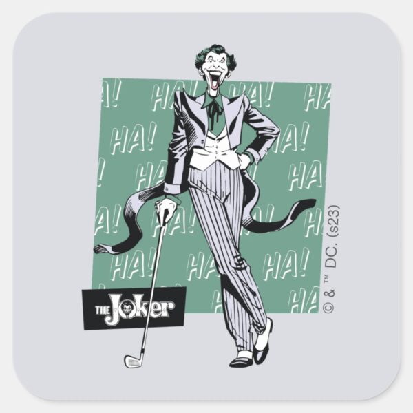 Joker_With_Golf_Club_Square_Sticker_1 Joker With Golf Club Square Sticker