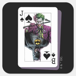 Joker_and_Batman_Spade_Playing_Card_Illustration_Square_Sticker_1 Joker And Batman Spade Playing Card Illustration Square Sticker