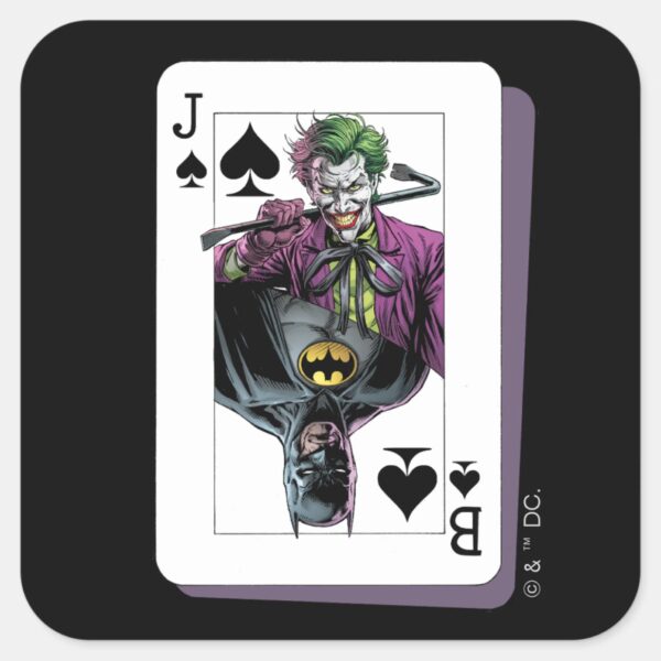 Joker_and_Batman_Spade_Playing_Card_Illustration_Square_Sticker_1 Joker And Batman Spade Playing Card Illustration Square Sticker