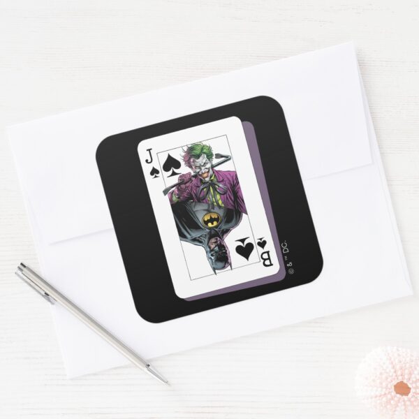 Joker_and_Batman_Spade_Playing_Card_Illustration_Square_Sticker_3 Joker And Batman Spade Playing Card Illustration Square Sticker