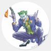 Joker_with_fake_gun_classic_round_sticker_1 Joker With Fake Gun Classic Round Sticker