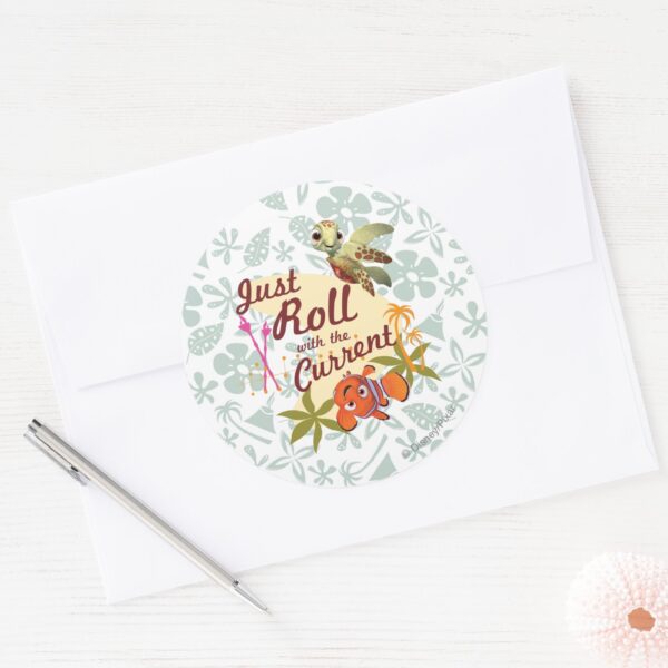 Just_Roll_with_the_Current_Classic_Round_Sticker_3 Just Roll With The Current Classic Round Sticker