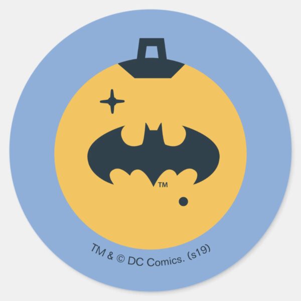 Justice_League_Batman_Holiday_Bauble_Classic_Round_Sticker_1 Justice League Batman Holiday Bauble Classic Round Sticker