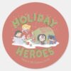 Justice_League_Chibi_Delivering_Presents_Classic_Round_Sticker_1 Justice League Chibi Delivering Presents Classic Round Sticker