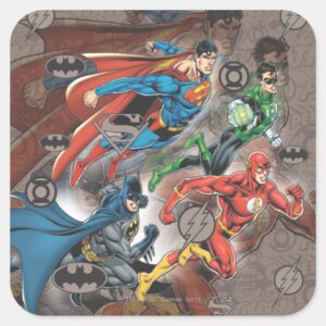 Justice League Collage Square Sticker