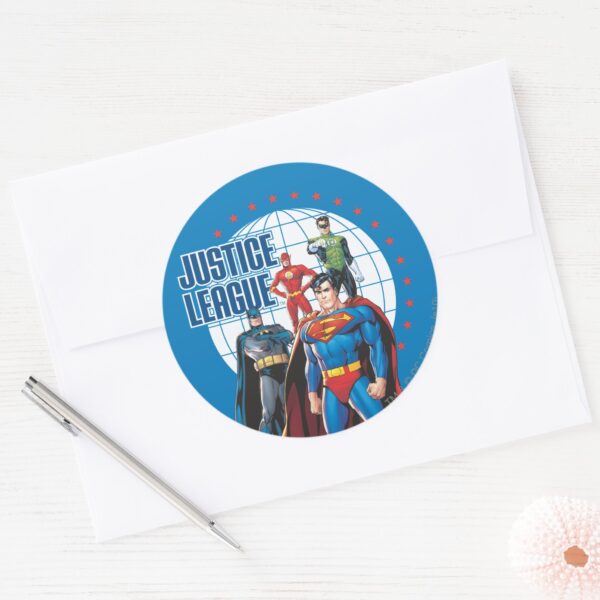 Justice_League_Global_Heroes_Classic_Round_Sticker_3 Justice League Global Heroes Classic Round Sticker