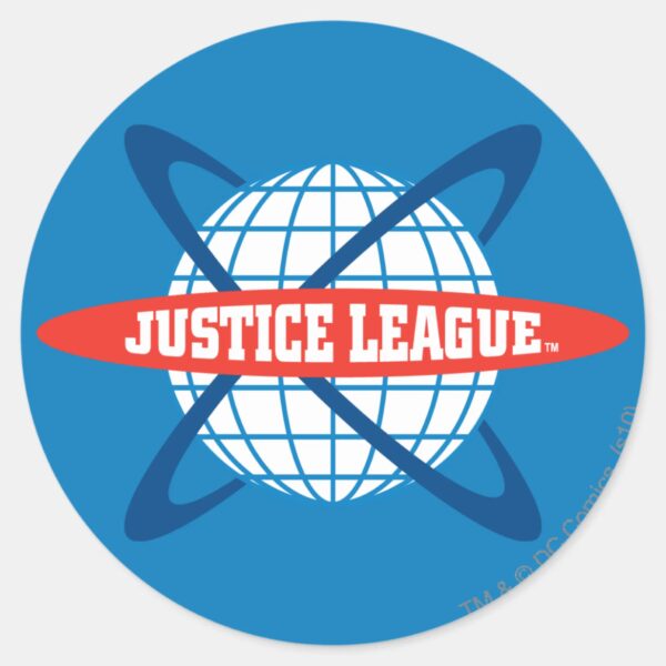 Justice_League_Globe_Logo_Classic_Round_Sticker_1 Justice League Globe Logo Classic Round Sticker