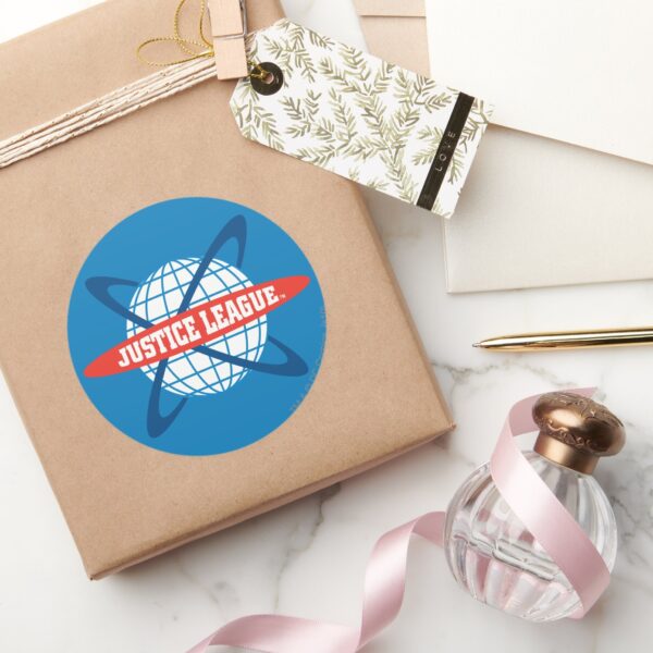 Justice_League_Globe_Logo_Classic_Round_Sticker_5 Justice League Globe Logo Classic Round Sticker