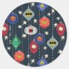 Justice_League_Holiday_Bauble_Pattern_Classic_Round_Sticker_1 Justice League Holiday Bauble Pattern Classic Round Sticker