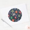 Justice_League_Holiday_Bauble_Pattern_Classic_Round_Sticker_3 Justice League Holiday Bauble Pattern Classic Round Sticker