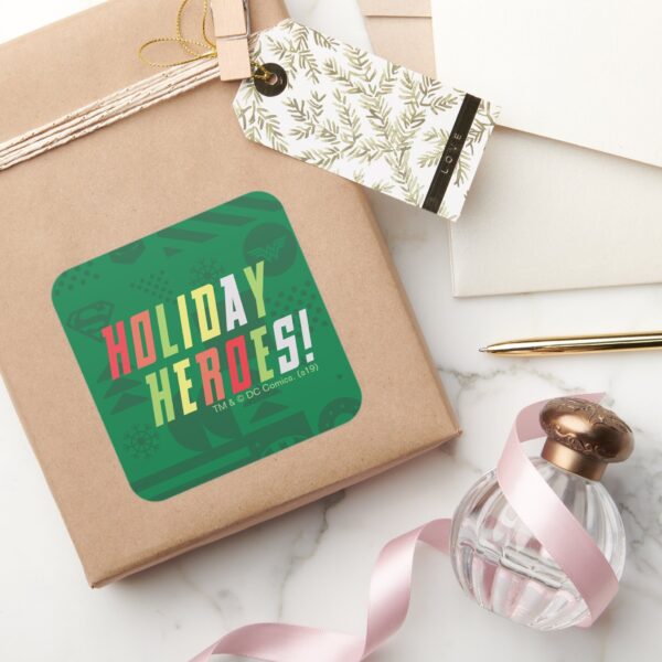 Justice_League_Holiday_Heroes_Graphic_Square_Sticker_5 Justice League Holiday Heroes Graphic Square Sticker