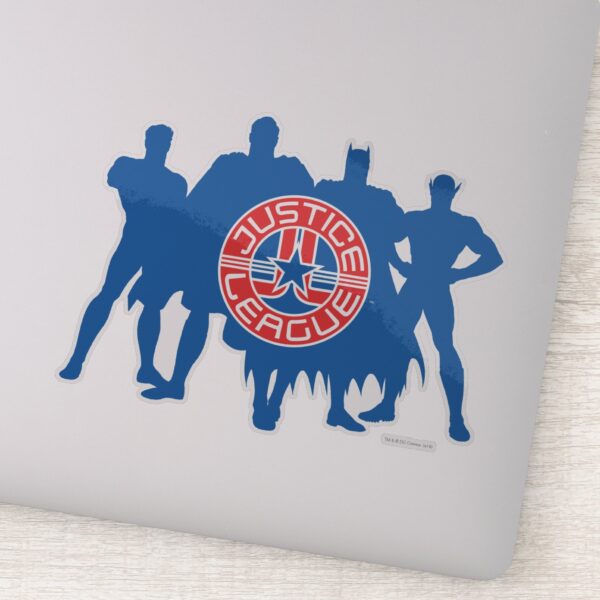 Justice_League_Logo_and_Solid_Character_Background_Sticker_1 Justice League Logo And Solid Character Background Sticker
