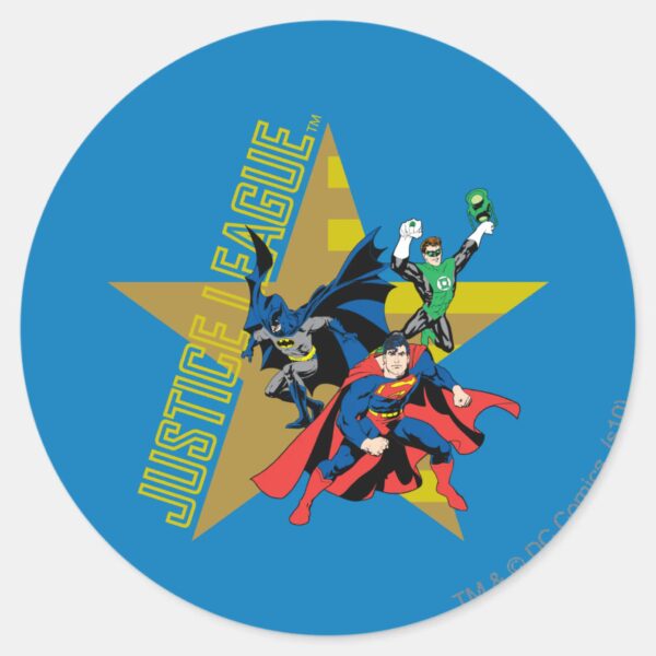 Justice_League_Star_Heroes_Classic_Round_Sticker_1 Justice League Star Heroes Classic Round Sticker