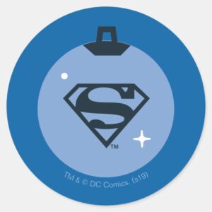 Justice League Superman Holiday Bauble Classic Round Sticker