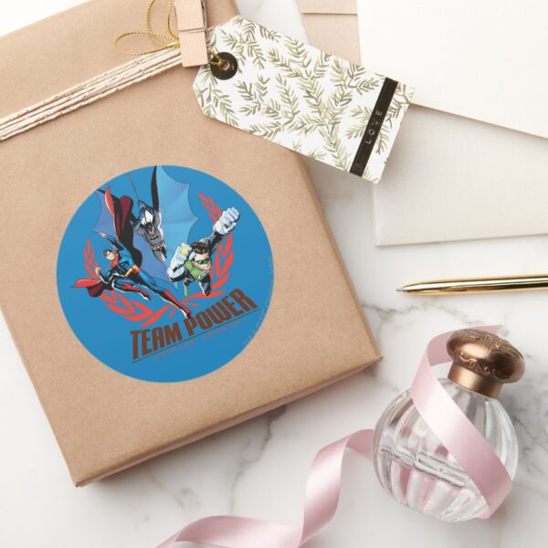 Justice_League_Team_Power_Classic_Round_Sticker_5 Justice League Team Power Classic Round Sticker