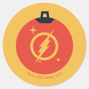 Justice League The Flash Holiday Bauble Classic Round Sticker