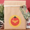 Justice_League_Wonder_Woman_Holiday_Bauble_Classic_Round_Sticker_5 Justice League Wonder Woman Holiday Bauble Classic Round Sticker