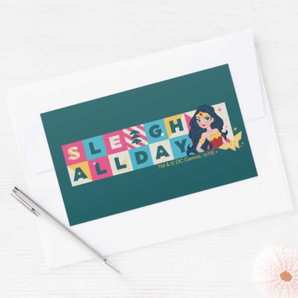 Justice_League_Wonder_Woman__Sleigh_All_Day__Rectangular_Sticker_3 Justice League Wonder Woman Sleigh All Day Rectangular Sticker