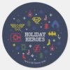 Justice_League__Holiday_Heroes__Faux_Cross-Stitch_Classic_Round_Sticker_1 Justice League Holiday Heroes Faux Cross Stitch Classic Round Sticker